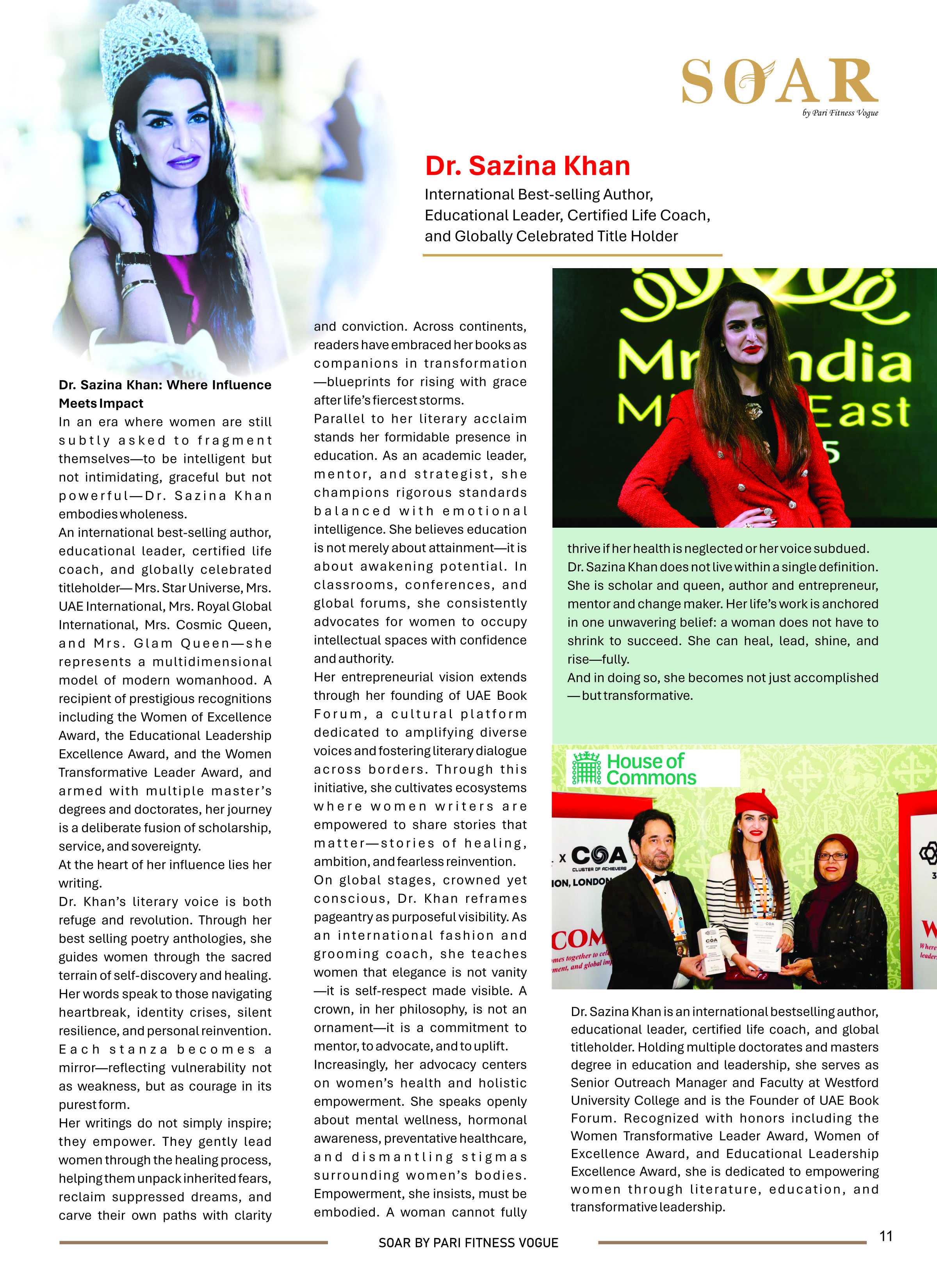 Page 10 - SOAR – Top 25 Leading Women Print Magazine / PDF Edition 2